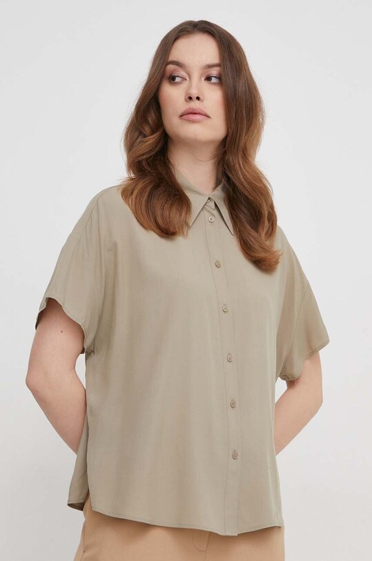 United Colors of Benetton camasa scurt verde 5WPWDQ04S