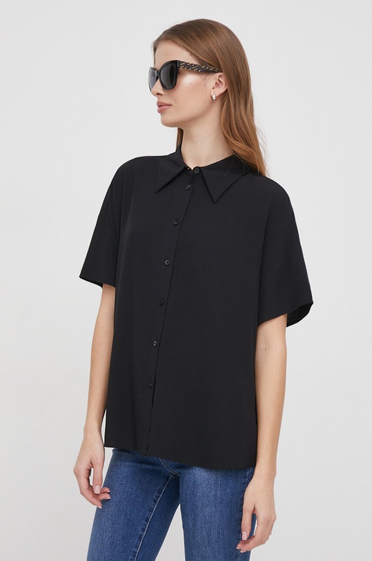 Сорочка United Colors of Benetton casual чорний 5WPWDQ04S