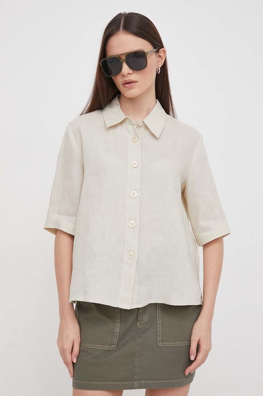 United Colors of Benetton camasa de in scurt bej 5BML5QB75