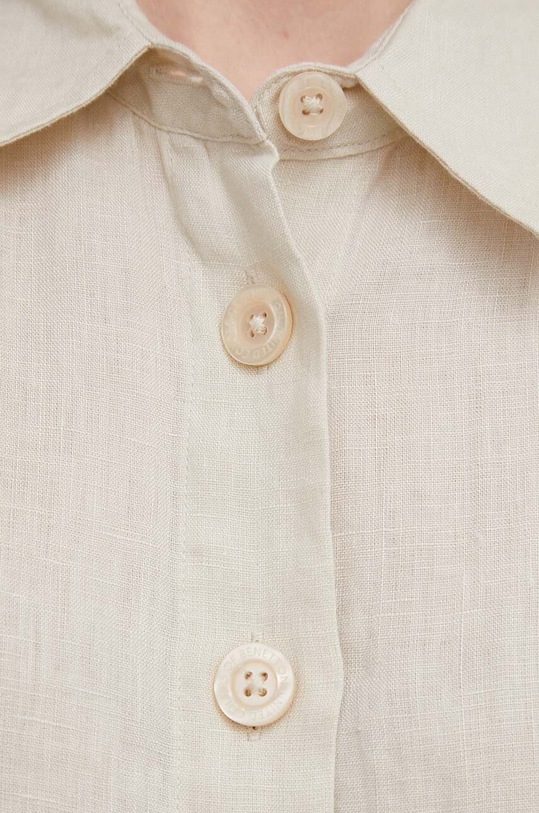 United Colors of Benetton koszula lniana 5BML5QB75 beżowy