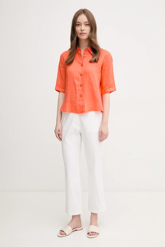 Льняная рубашка United Colors of Benetton 5BML5QB75 оранжевый AA00
