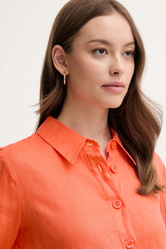 Льняная рубашка United Colors of Benetton оранжевый 5BML5QB75