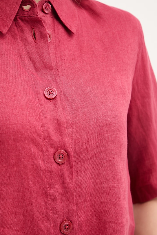 United Colors of Benetton cămașă de damă de in 5BML5QB75 rosu