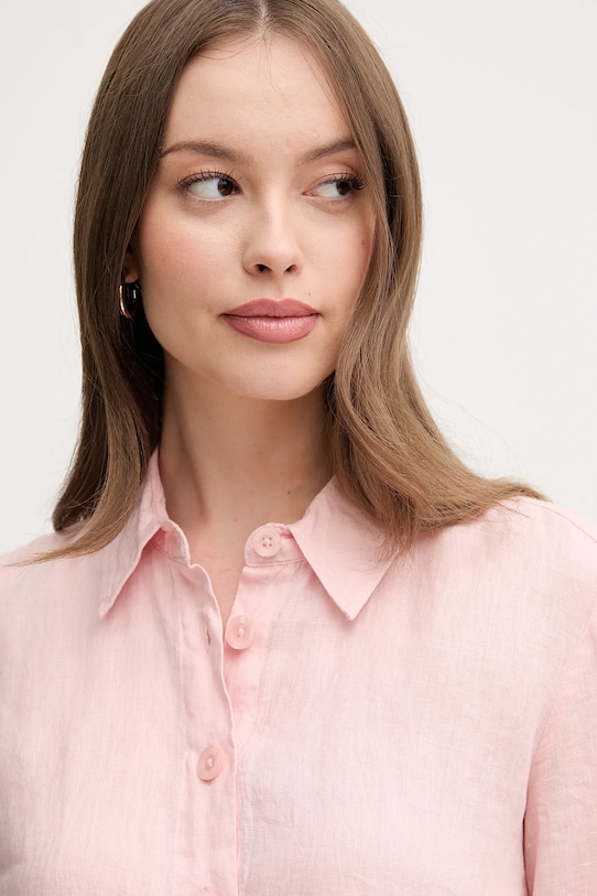 United Colors of Benetton koszula lniana różowy 5BML5QB75