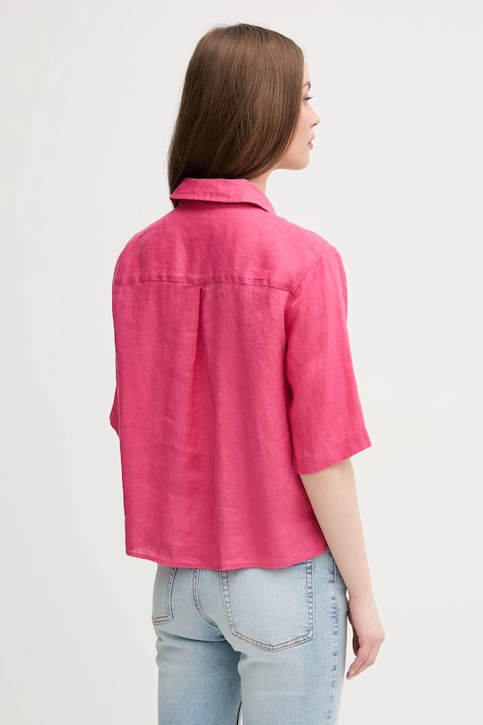 Одяг Сорочка з льону United Colors of Benetton 5BML5QB75 рожевий