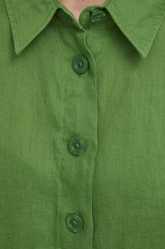 United Colors of Benetton koszula lniana 5BML5QB75 zielony