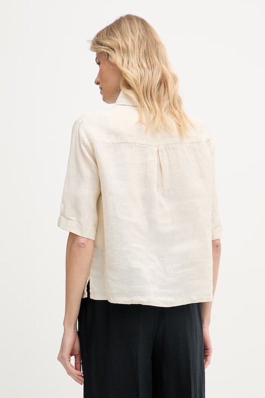 Ruházat United Colors of Benetton ing női vászon 5BML5QB75 bézs