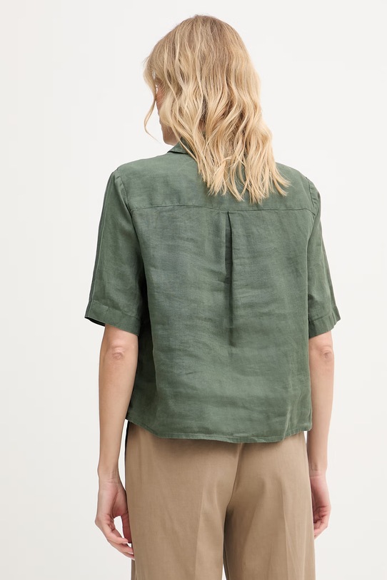 Îmbrăcăminte United Colors of Benetton Cămașă femeiască din in 5BML5QB75 verde