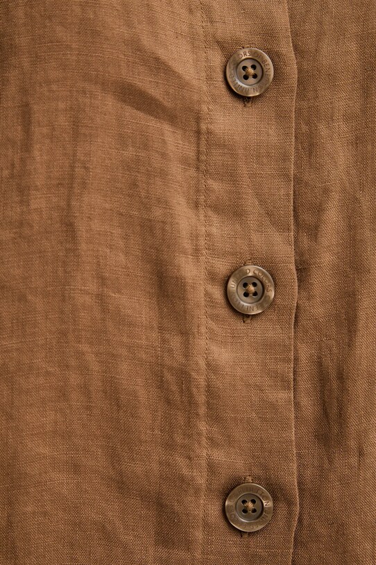 United Colors of Benetton camicia di lino 5BML5QB75 marrone