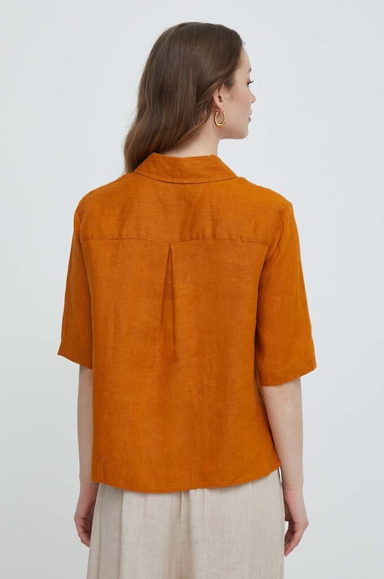 Odzież United Colors of Benetton koszula lniana 5BML5QB75 brązowy