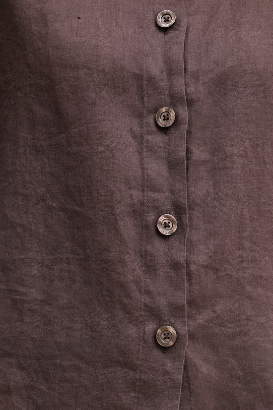 United Colors of Benetton πουκάμισο γυναικείο λινό 5BML5QB75 καφέ