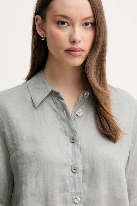 Lanena košulja United Colors of Benetton siva 5BML5QB75