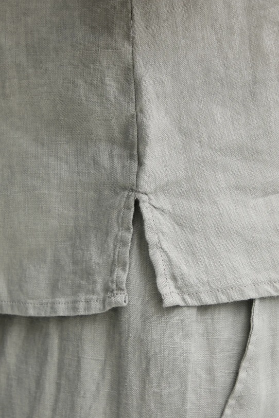 Lanena košulja United Colors of Benetton 5BML5QB75 siva