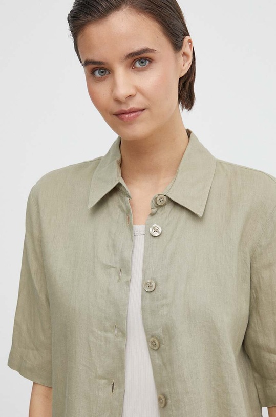 United Colors of Benetton koszula lniana zielony 5BML5QB75