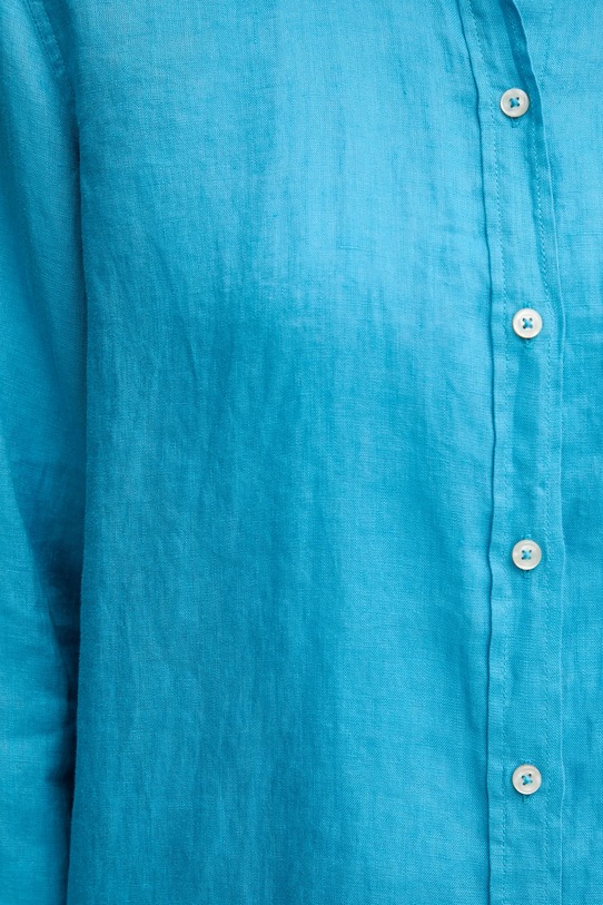 Lněná košile United Colors of Benetton modrá 5BMLDQ02U