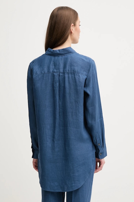 Îmbrăcăminte United Colors of Benetton camasa de in 5BMLDQ02U bleumarin