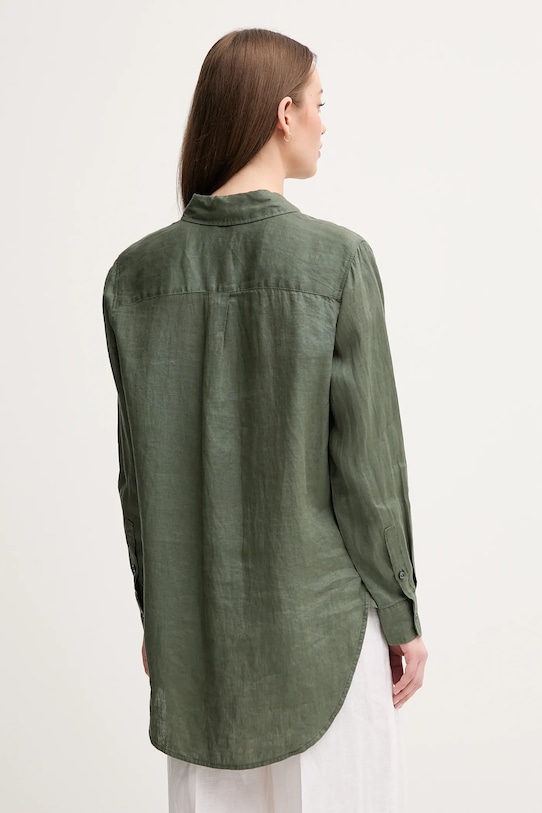 Oblečení Lněná košile United Colors of Benetton 5BMLDQ02U zelená