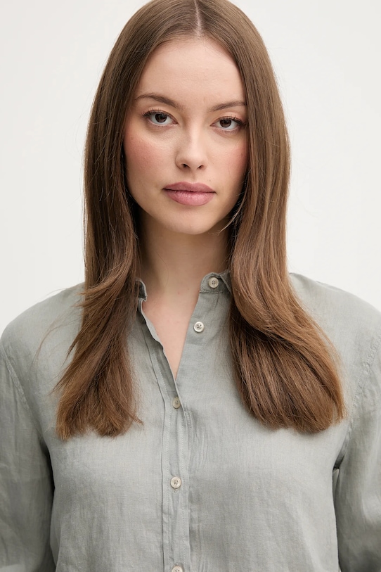 Oblečení Lněná košile United Colors of Benetton 5BMLDQ02U šedá