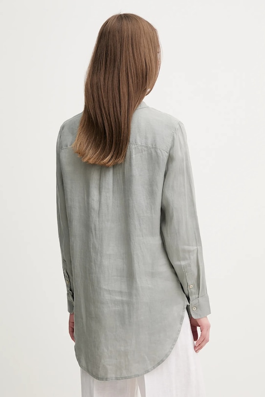 Lněná košile United Colors of Benetton šedá 5BMLDQ02U