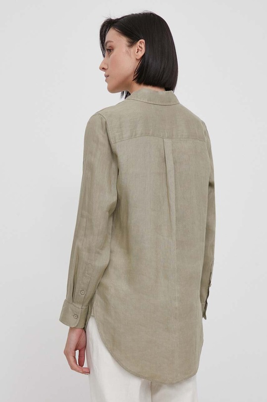 Odjeća Lanena košulja United Colors of Benetton 5BMLDQ02U zelena