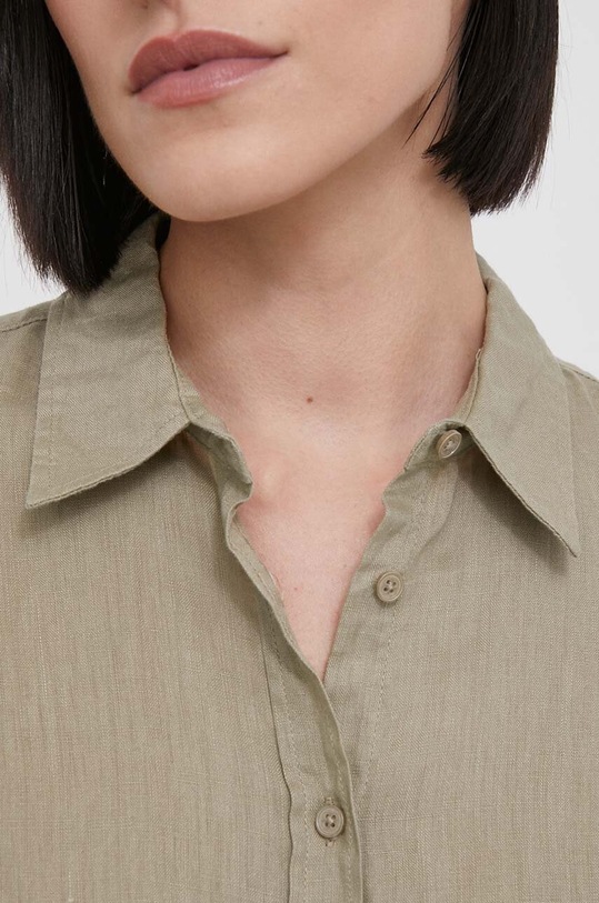 Lanena košulja United Colors of Benetton 5BMLDQ02U zelena