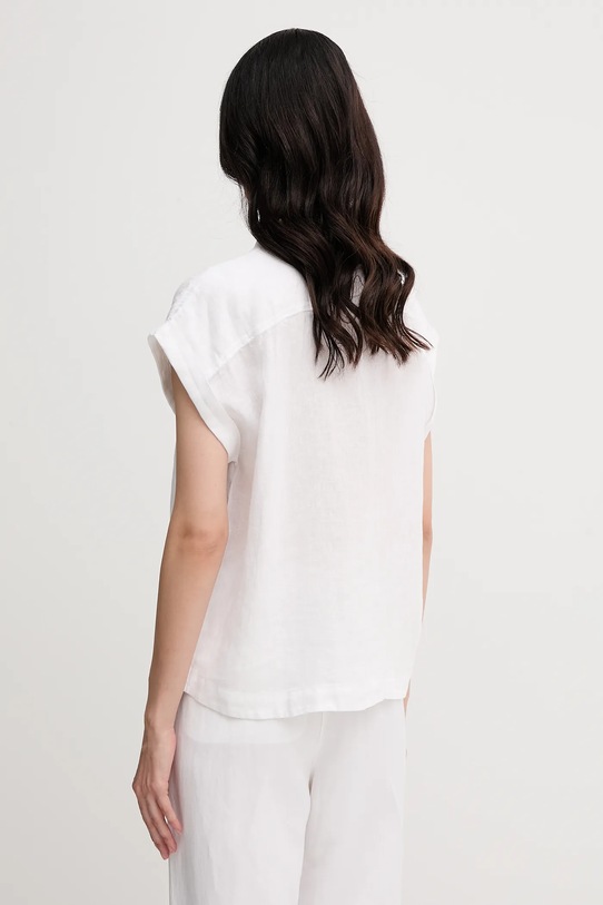 Îmbrăcăminte United Colors of Benetton camasa de in 5BMLDQ06V alb