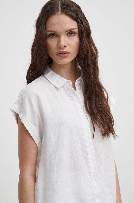 United Colors of Benetton koszula lniana biały 5BMLDQ06V