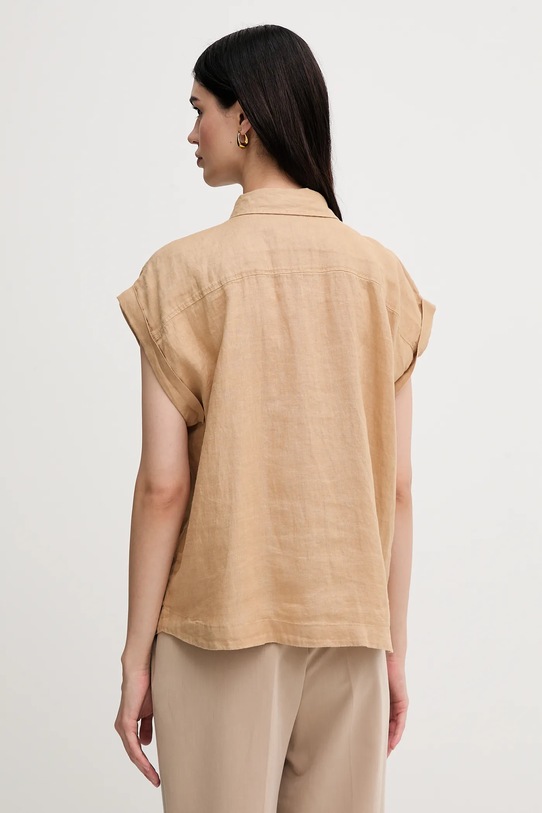 Îmbrăcăminte United Colors of Benetton camasa de in 5BMLDQ06V bej