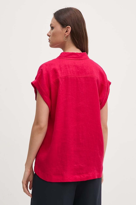 Odzież United Colors of Benetton koszula lniana 5BMLDQ06V różowy
