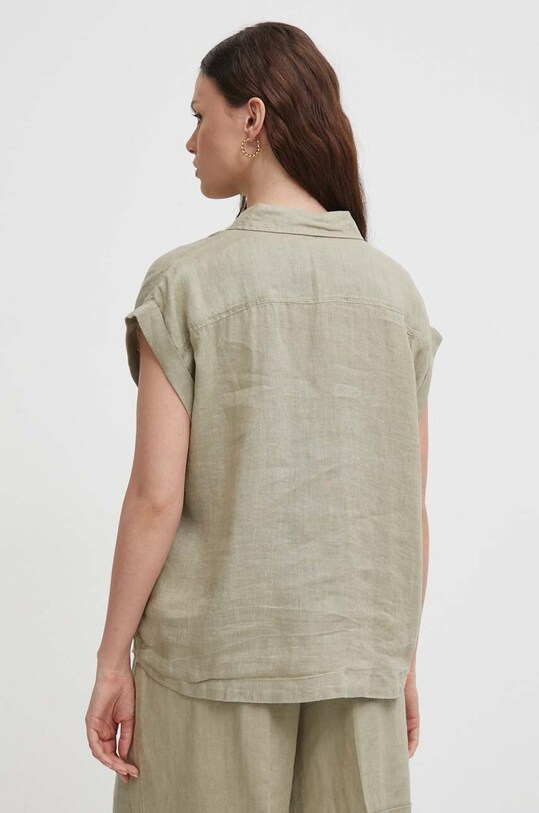 Одяг Сорочка з льону United Colors of Benetton 5BMLDQ06V зелений