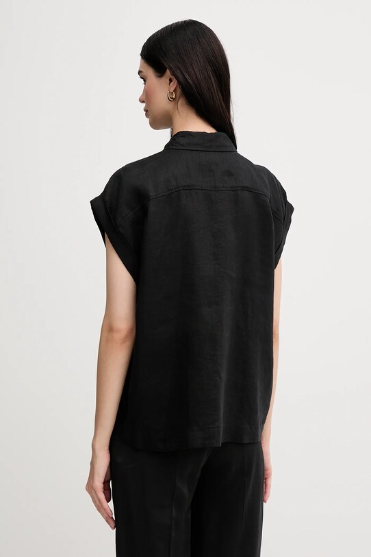 Oblečení Lněná košile United Colors of Benetton 5BMLDQ06V černá