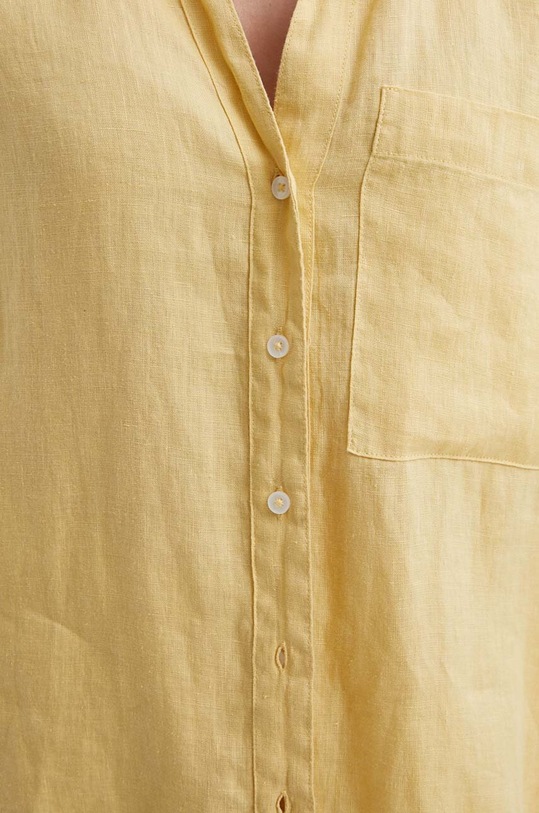 United Colors of Benetton koszula lniana 5BMLDQ078 żółty