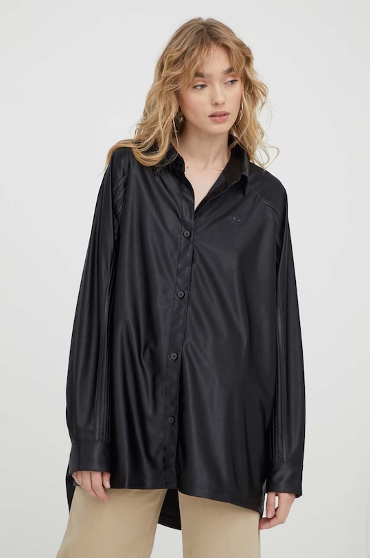 Košile adidas Originals dlouhý černá IT9414