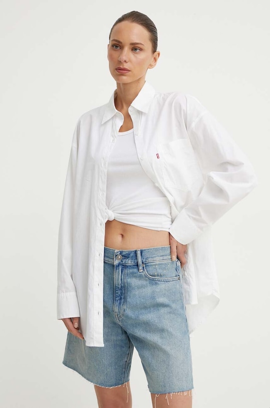 Bavlnená košeľa Levi's pásiky biela A9179