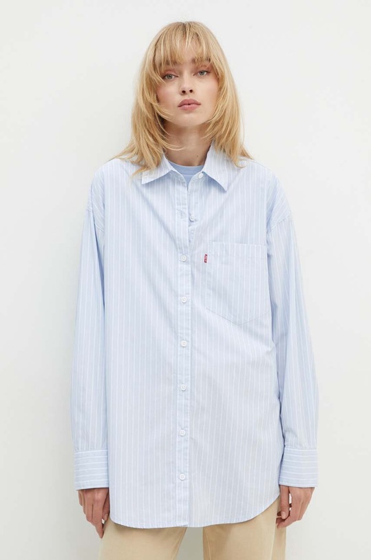 Bavlněná košile Levi's pruhy modrá A9179