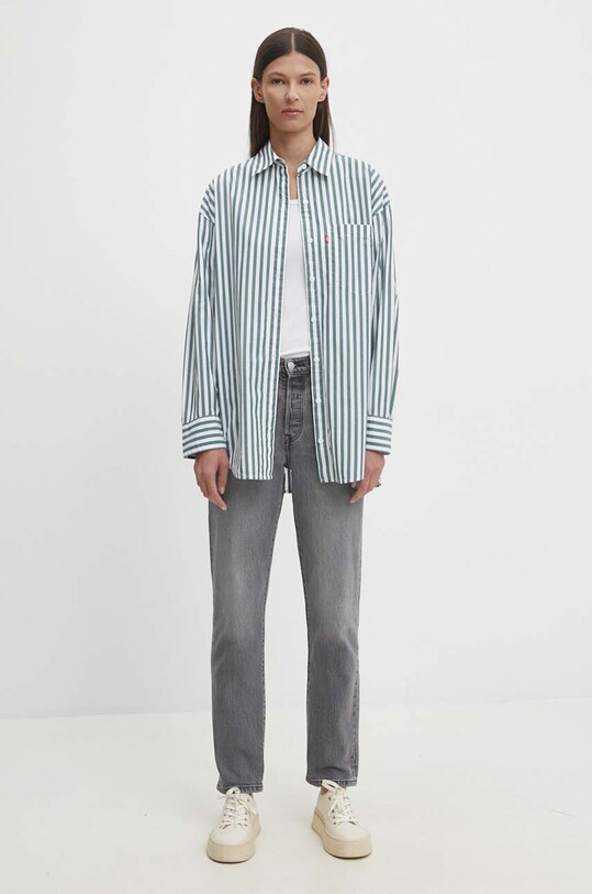 Bavlněná košile Levi's A9179 zelená AW24