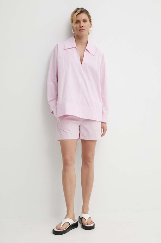 Résumé bluza din bumbac VictoriaRS Shirt 19610951 roz SS24