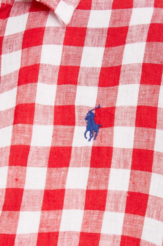 Πουκάμισο από λινό Polo Ralph Lauren 211935130 κόκκινο