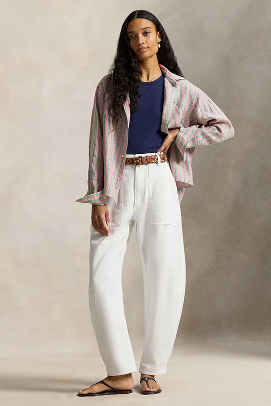 Oblečenie Ľanová košeľa Polo Ralph Lauren 211935130 ružová