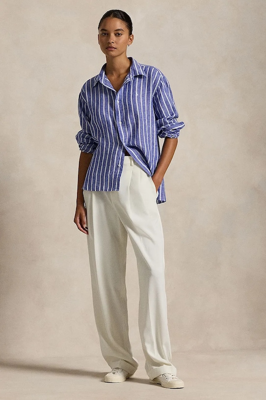 Oblečení Lněná košile Polo Ralph Lauren 211935130 modrá