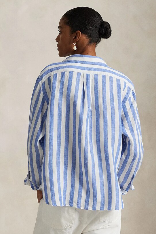 Polo Ralph Lauren camicia di lino 211935130 blu SS25