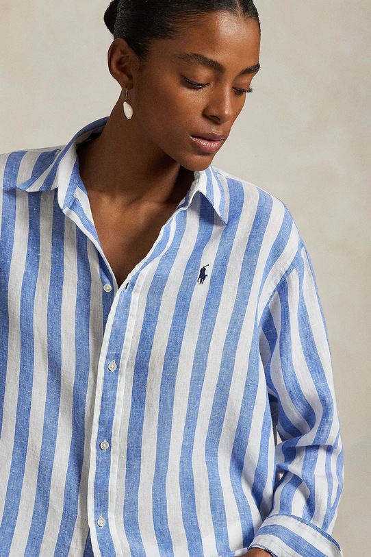 Polo Ralph Lauren koszula lniana niebieski 211935130