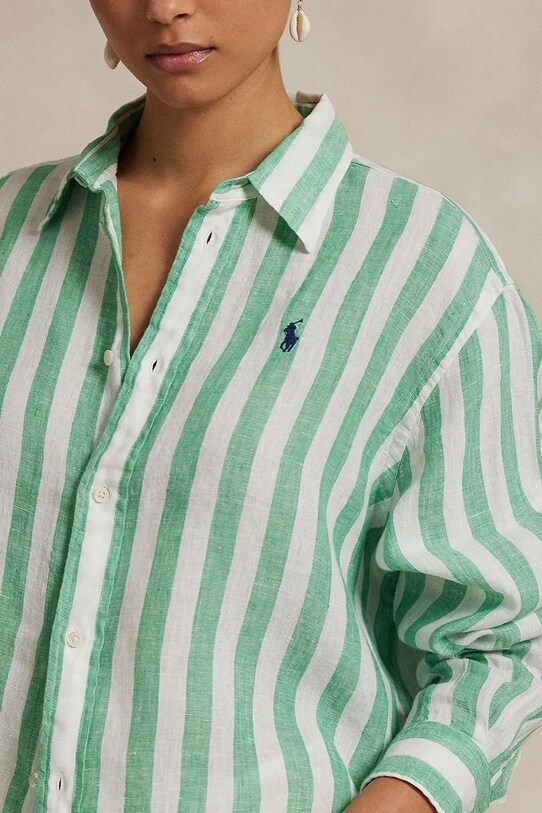 Polo Ralph Lauren koszula lniana zielony 211935130