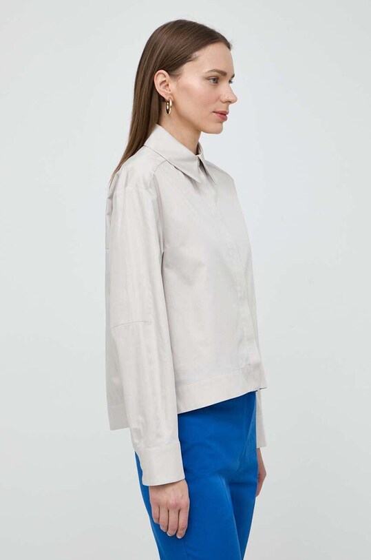 Max Mara Leisure koszula bawełniana bawełna szary 2416111028600