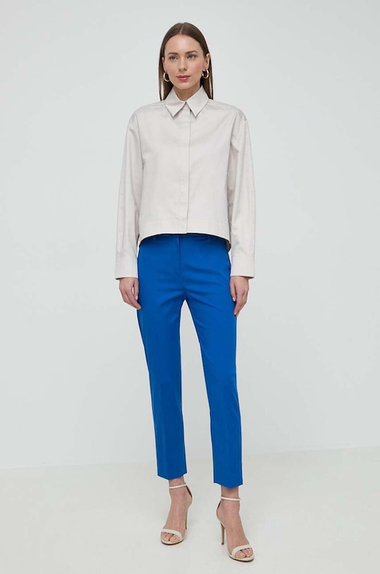 Max Mara Leisure koszula bawełniana 2416111028600 szary SS24