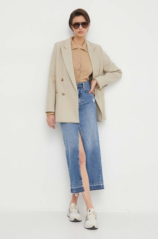 Sisley sweter 5UVTLQ069 beżowy SS24