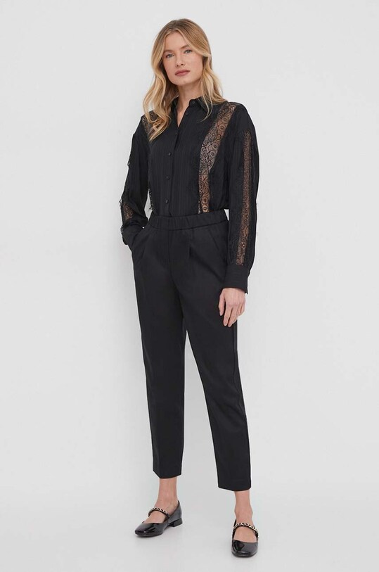 Sisley koszula 5IAYLQ06I czarny SS24