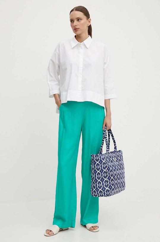 Sisley koszula bawełniana 5WMELQ06N biały SS24