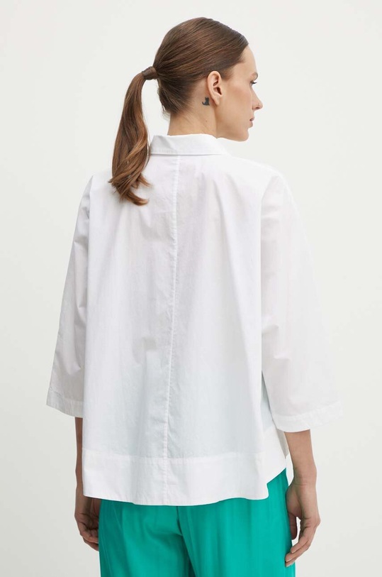 Odzież Sisley koszula bawełniana 5WMELQ06N biały