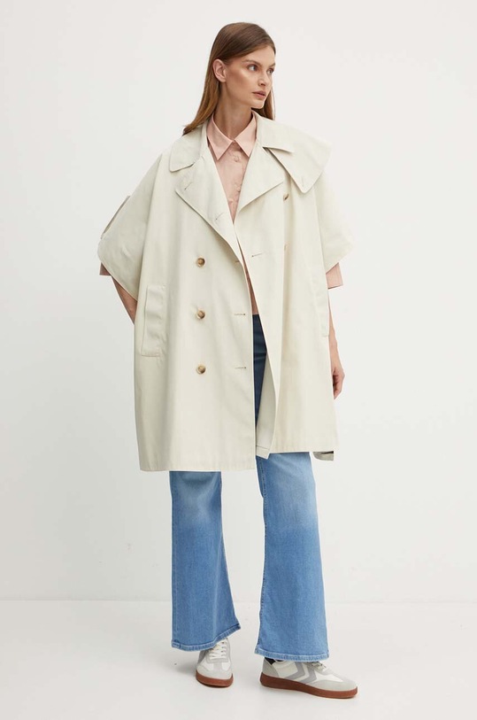 Sisley camasa din bumbac 5WMELQ06N portocaliu SS24
